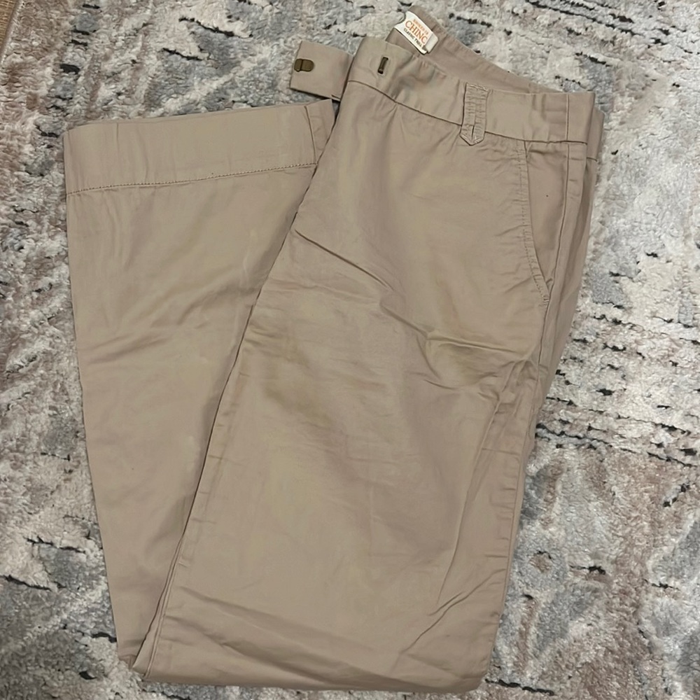 J Crew Weathered Chino City Fit Khaki Pant 4 4S Short 100% Cotton Flat Front New